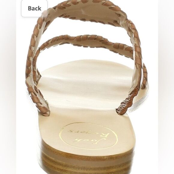 Jack Rogers Leather Lauren Slide Sandal Floral Shaped Low Stacked Heel - Picture 9 of 14